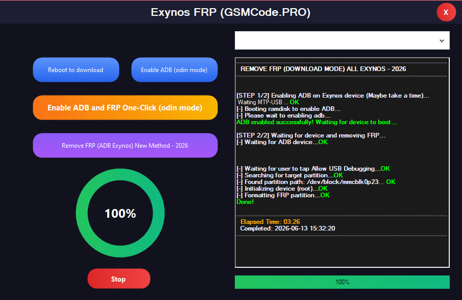 Exynos FRP (GSMCode.PRO) Tool