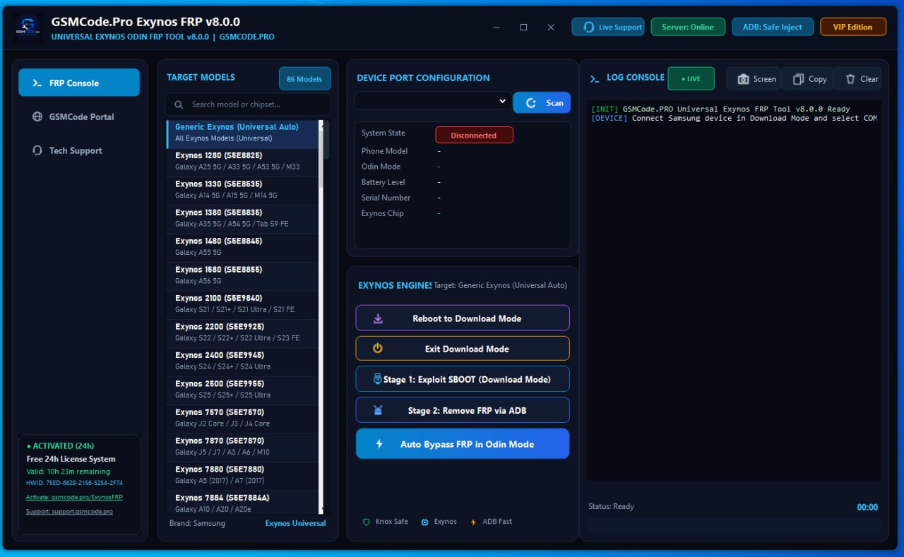 GSMCode.pro Exynos FRP Tool V8.0.0 Full Source Code